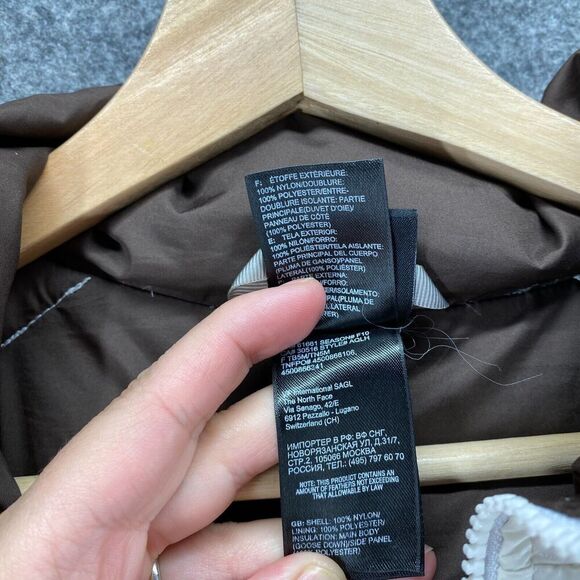 The Norht Face Quilted Jacket Girls XL White Full Zip Down Long Sleeve High Neck - Picture 14 of 15